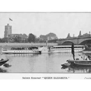  Saloon Steamer, Queen Elizabeth Passing Putney Bridge on 