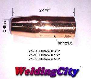 MIG Nozzles 21 62 5/8, Tweco Lincoln Magnum 100L Gun  