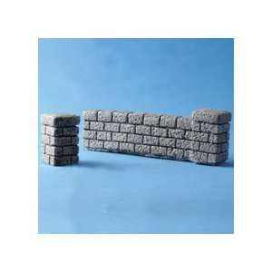 Miniature 5 Pc. Granite Brick Post Wall Set sold at Miniatures  