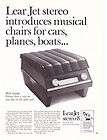 LEAR JET STEREO 8 EIGHT TRACK PLAY IN YOUR CAR 1969 AD  