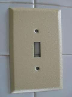   textured Metal LIGHT SWITCH wall Cover Plate IVORY nos new old stock