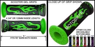 KICK SCOOTER GREEN FLAME GEL GRIPS FITS RAZOR WITH 7/8 BARS  