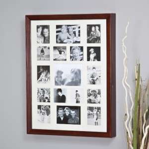 Collage Photo Frame Wooden Wall Locking Jewelry Armoire Cherry New 