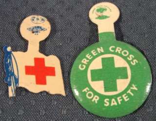 1930s Red Cross Flag / Green Cross Lapel Pin/Pinback  
