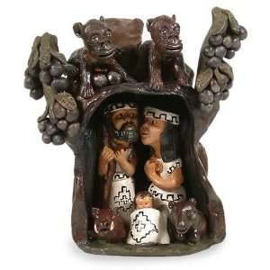  Ceramic nativity scene, Rain Forest Christmas Home 