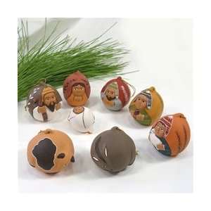    8 Piece Ceramic Nativity Ornament Set (Peru) 