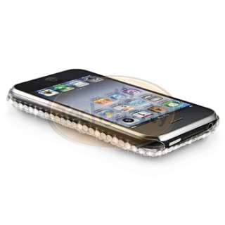 Silver Diamond Case Cover+Privacy Filter for iPhone 3 G 3GS New  