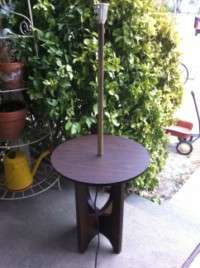Vintage Mid Century Modern Floor Lamp Table With Shade  