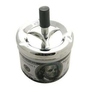   Ben Franklin 100 Dollar Bill Metal Spinning Ashtray 