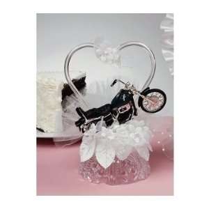  Motorcycle and Heart Cake Topper