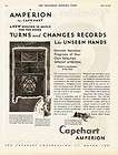   ad capehart amperion phonographs record changer 