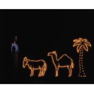   Lights Small Standing Camel, Donkey & Palm Tree   Set