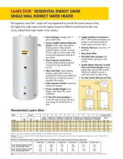 Laars Stor 40 Gallon Single Wall Indirect Water Heater  