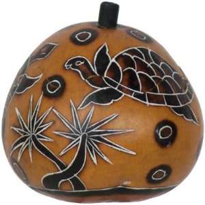    Fire Burned & Painted Gourd Box Turtle (each)