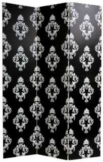 ft. Tall Double Sided Damask Canvas Room Divider  