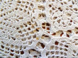 Vintage Crochet Lace Table Runner Beige  