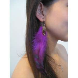  Feather Fashion Earrings, 3 Set Assorted Color Beauty