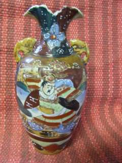 Nice Japanese Satsuma Moriage Vase late 19th C  