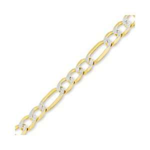  Figaro Chain Bracelet   8 10K Gold 5.2mm 10K LINK 