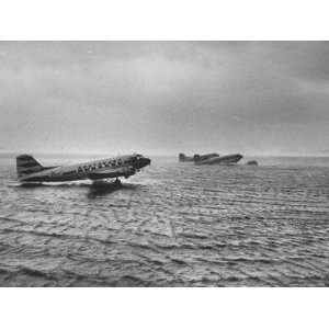 Stranded Planes at La Guardia Airport in Water During Violent Storm 