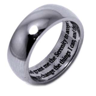 Beautiful Stainless Steel Serenity Prayer (Inside) Ring Band Item 