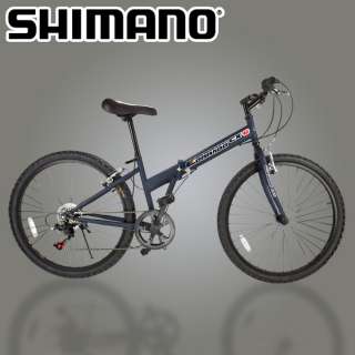 NEW 26 Folding Shimano Mountain Bike Bicycle Foldable 6 Speed Navy 