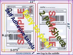 600 Round Corners Self Adhesive Shipping Labels 8.5x5.5  