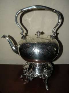 VINTAGE SILVERPLATE SILVER PLATE KETTLE & STAND 15 1/2T  