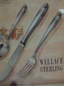 Vintage 1948 Wallace Sterling Silver Flatware Ad  
