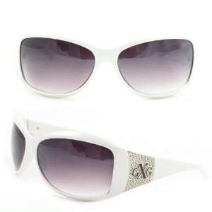   Sunglasses G810 White Frame with 3D logo Purple Black Gradient Lens
