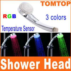 LED Shower Head Sprinkler Temperature Sensor RGB Color  