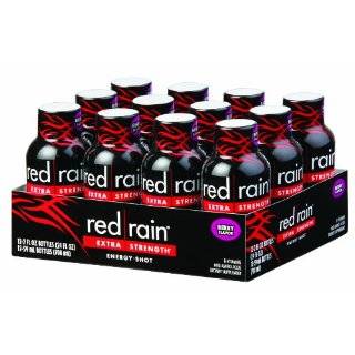 Red Rain Energy Shot, Extra Strength, Berry Flavor, 2 Ounce Bottles 