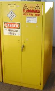 Fire Proof Chemical Storage Cabinet 65x34x34 Self Closing Door w 