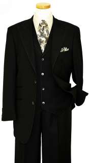 TAYION~T FUSION~ BLACK WITH GREY HAND PICK STITCHING VESTED SUIT~3609 