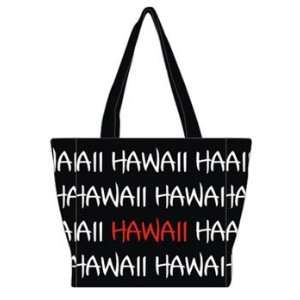  Hawaiian Canvas Tote Bag Robin Ruth Black White Red Small 