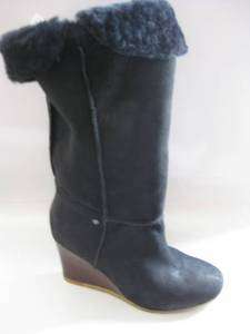 Ugg Aprelle Tall Black Wedge Boots Suede Retail Price $349 Women Size 