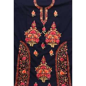  Midnight Blue Two Piece Salwar Suit from Kashmir with 