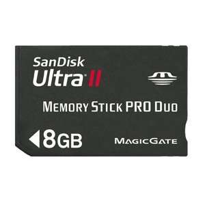  SANDISK Card, MemoryStick Pro Duo, 8GB, Ultra II, 15MB/Sec 