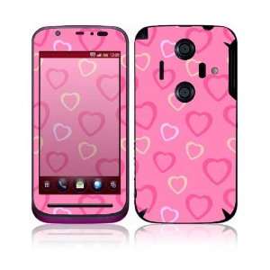 Sharp Aquos IS12SH Decal Skin Sticker   Pink Hearts