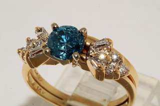 5000 1.00CT ROUND CUT BLUE DIAMOND ENGAGEMENT RING SIZE 5  