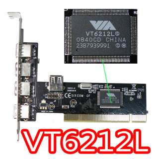 Ports VIA USB 2.0 Hub High Speed 480MB PCI Card Cards  