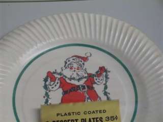 Vintage American Greetings Christmas Santa Dessert Paper Plates 
