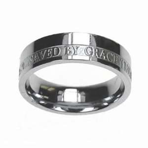  Stainless Steel Womens Saved by Grace Ring Jewelry
