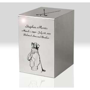   Golf Polished Stainless Steel Reflection Cremation Urn