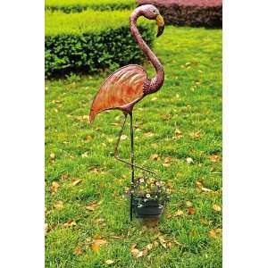    Metal/Glass Flamingo Garden Stake 51 Patio, Lawn & Garden