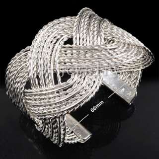 Wire Wrap Silver Plated Wide Fashion Style Cuff Bracelet TS1133  
