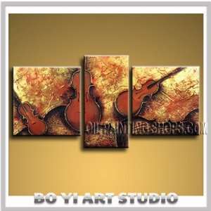 Rhythm of Music Guitar Modern Wall Art Abstract Oil Painting Textured 