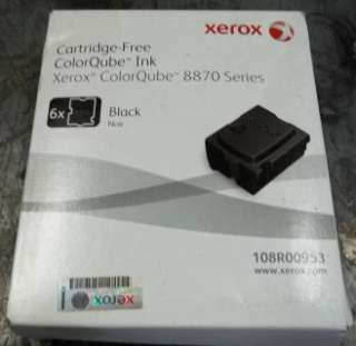 NEW Xerox ColorQube 8870 108R00953 Black Solid Ink 6 Sticks  