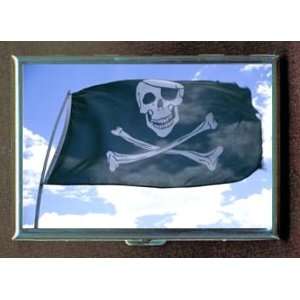 PIRATE FLAG JOLLY ROGER ID Holder, Cigarette Case or Wallet: MADE IN 