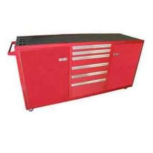  Large Rolling Tool Chest Cabinet, Single Drawer Bank, Red 